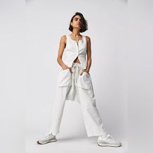 NWOT ⭐️FREE PEOPLE⭐️ Runyon Oversized Solid Pants In Ivory
